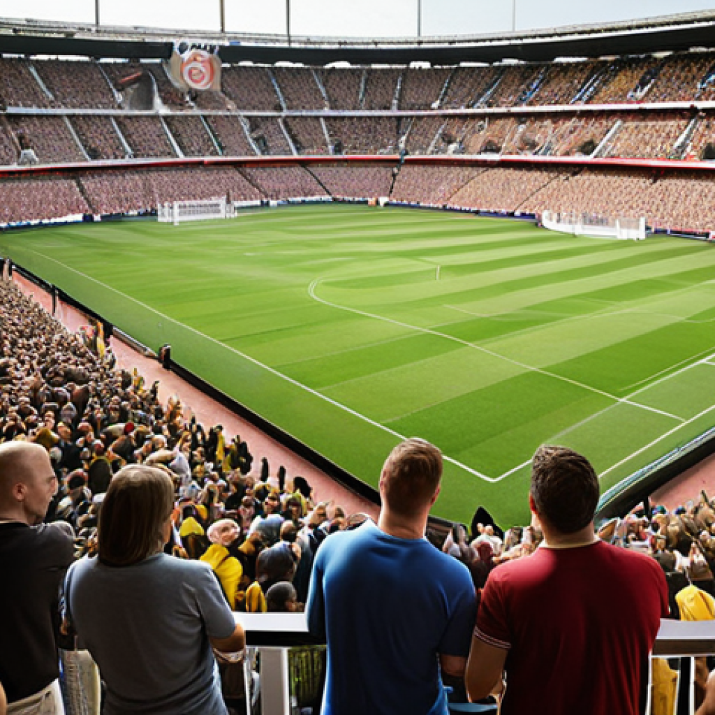 ** A stadium scene showcasing a local beer brand partnering with a football club for a fan event like a barbecue. Emphasize community, loyalty, and shared values. Focus on the atmosphere rather than just a logo.

**