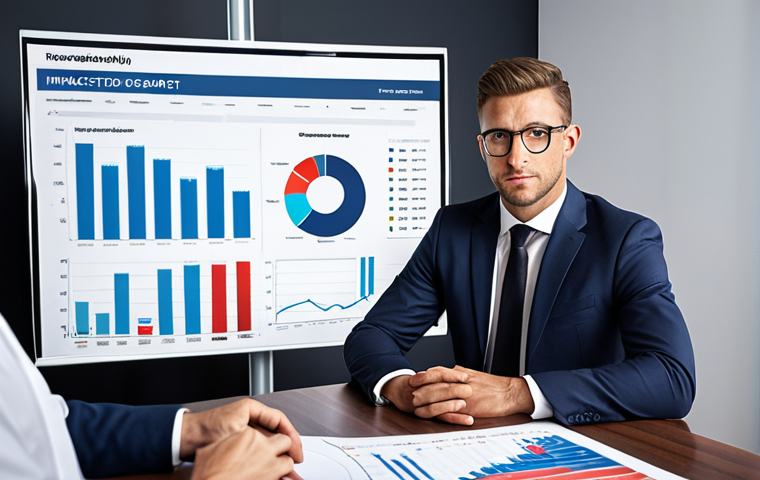 **
A confident sport marketing professional sitting at a negotiation table. They are presenting an "impact report" showcasing successful marketing campaigns with charts and data. The atmosphere is professional yet competitive. Focus on portraying preparation, data-driven success, and self-assurance.
**