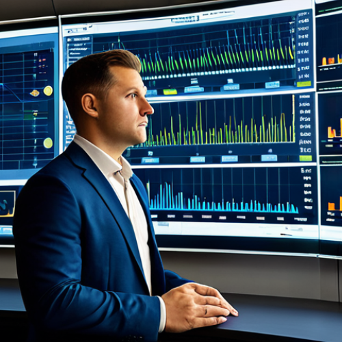 Home 24 A professional sports marketing analyst, fully clothed in a modest business suit, stands in a modern, high-tech control room. Large transparent screens display dynamic data visualizations of fan engagement metrics, alongside subtle, diverse digital representations of positive fan interactions, emphasizing the human element of marketing. The analyst is looking thoughtfully at the screens, with a natural pose, conveying deep insight. The environment is clean, bright, and forward-looking. safe for work, appropriate content, fully clothed, professional dress, perfect anatomy, correct proportions, well-formed hands, proper finger count, natural body proportions, professional photography, high quality.