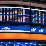 Home 23 스포츠마케팅에서 AI 활용 사례 - A modern Dutch football club’s digital control room, featuring multiple large screens displaying rea...