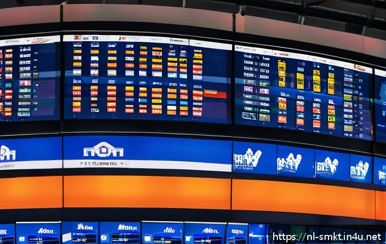 스포츠마케팅에서 AI 활용 사례 - A modern Dutch football club’s digital control room, featuring multiple large screens displaying rea...
